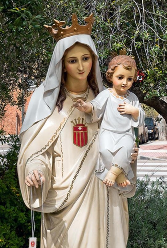 Imagen de Nuestra Señora de las Mercedes con el escapulario mercedario